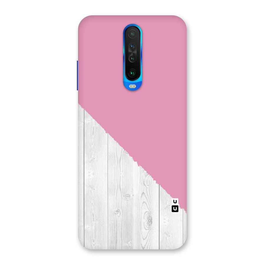 Grey Pink Wooden Design Back Case for Poco X2