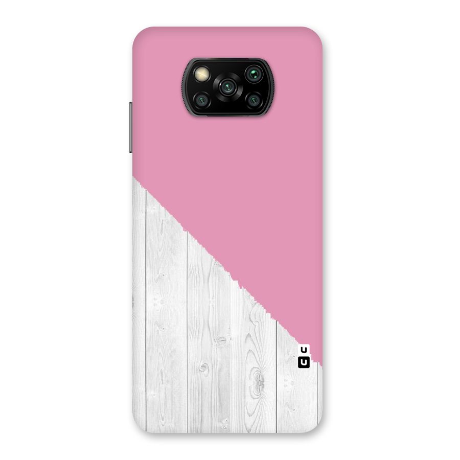 Grey Pink Wooden Design Back Case for Poco X3