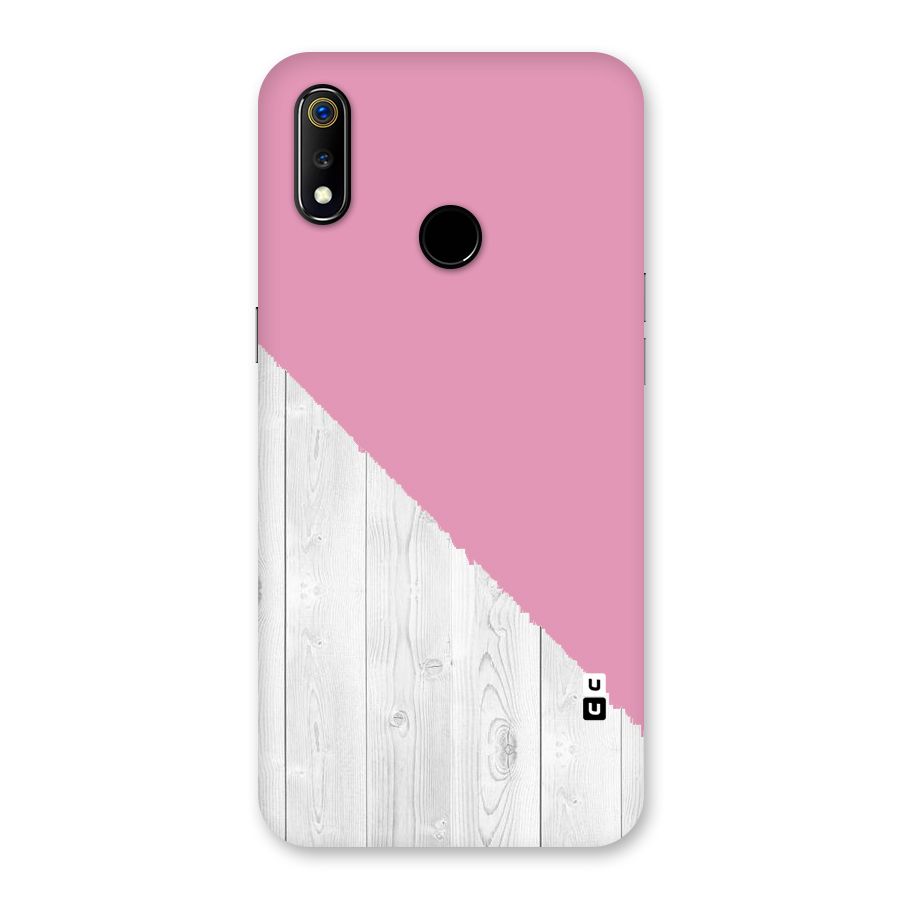 Grey Pink Wooden Design Back Case for Realme 3
