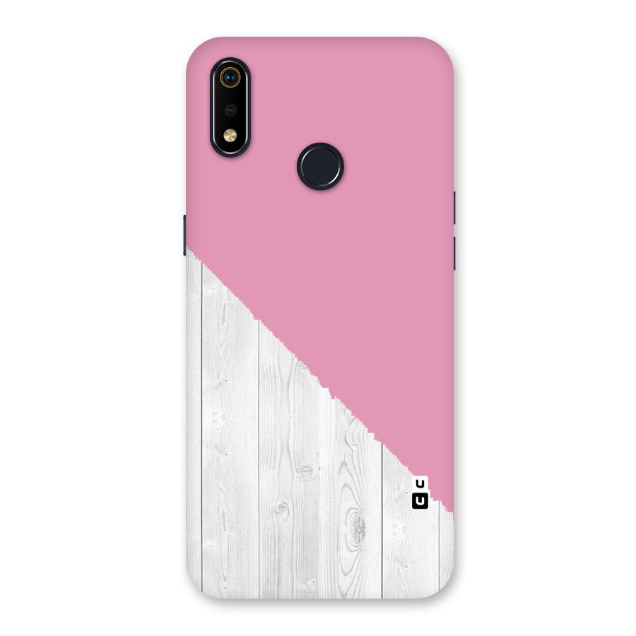 Grey Pink Wooden Design Back Case for Realme 3i