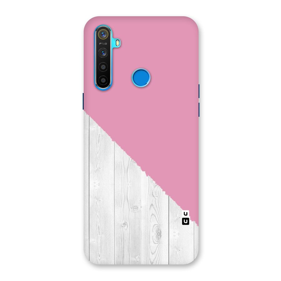 Grey Pink Wooden Design Back Case for Realme 5s