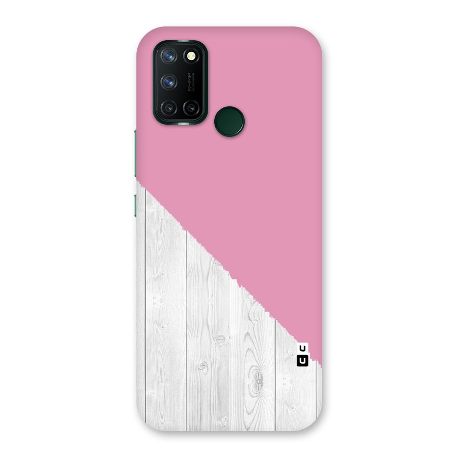 Grey Pink Wooden Design Back Case for Realme 7i