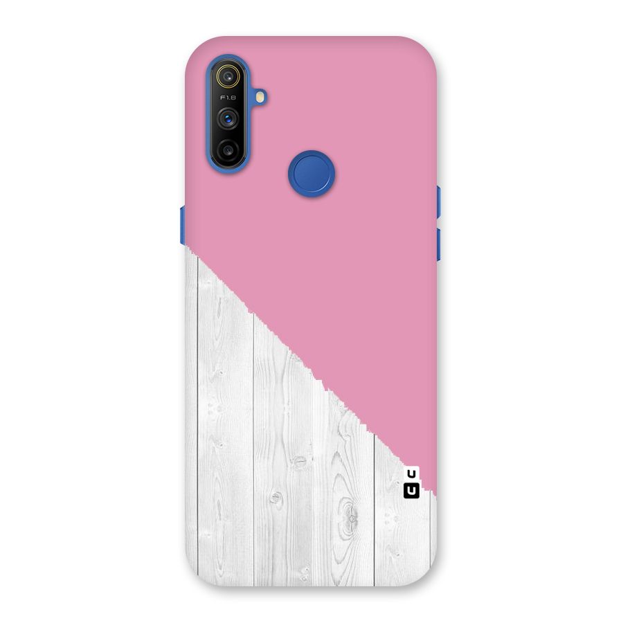 Grey Pink Wooden Design Back Case for Realme Narzo 10A