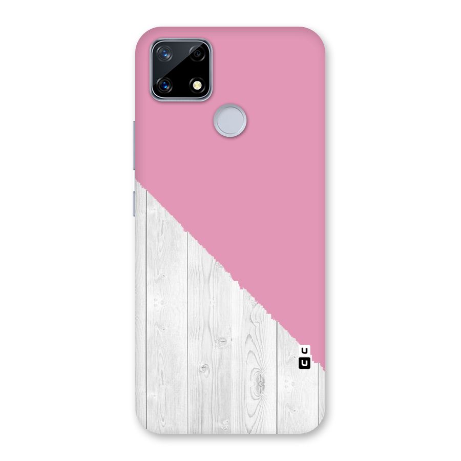 Grey Pink Wooden Design Back Case for Realme Narzo 20