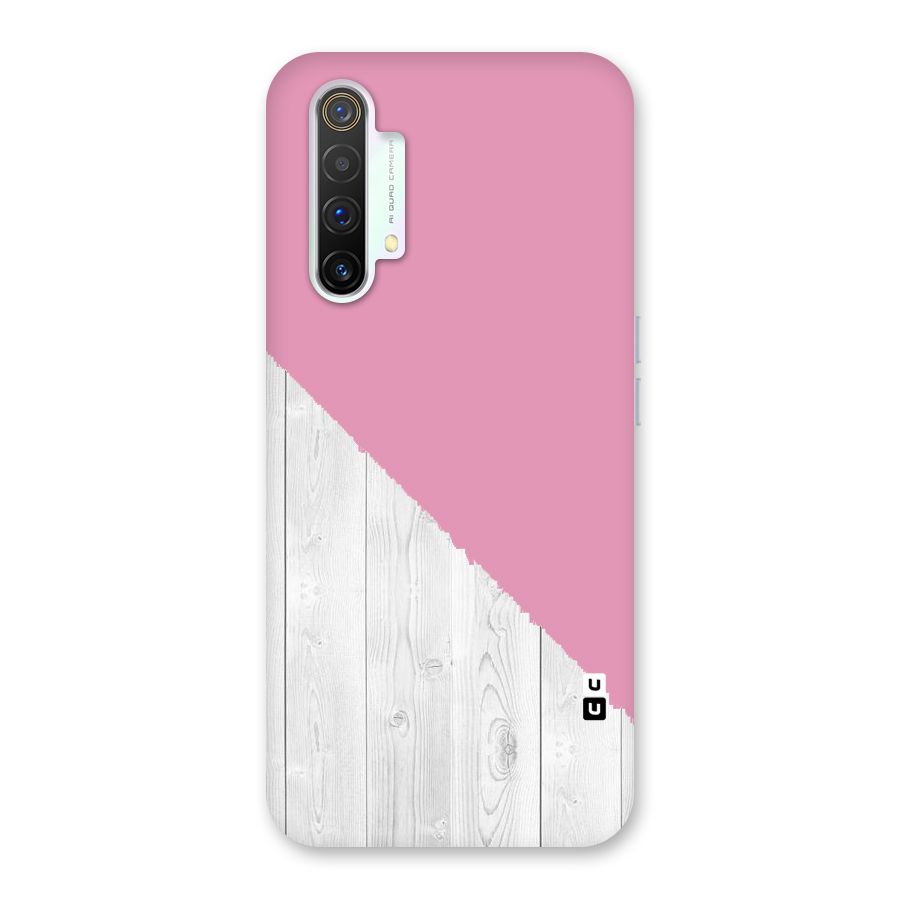 Grey Pink Wooden Design Back Case for Realme X3