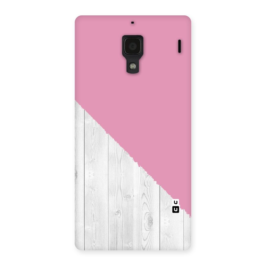 Grey Pink Wooden Design Back Case for Redmi 1S