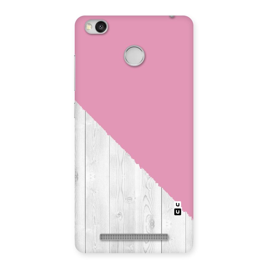 Grey Pink Wooden Design Back Case for Redmi 3S Prime