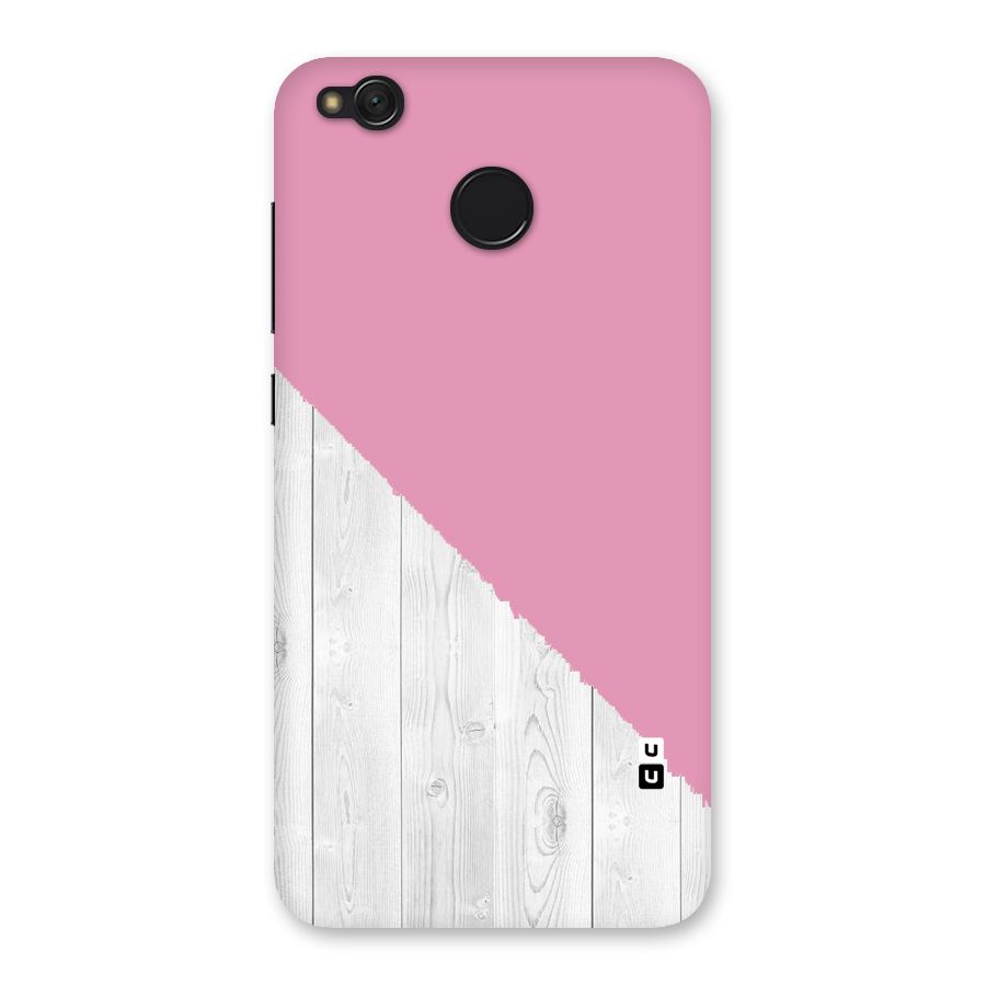 Grey Pink Wooden Design Back Case for Redmi 4