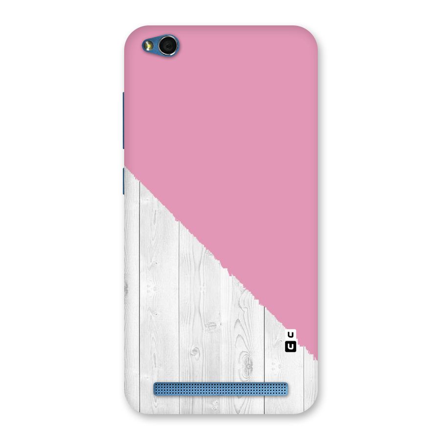 Grey Pink Wooden Design Back Case for Redmi 5A