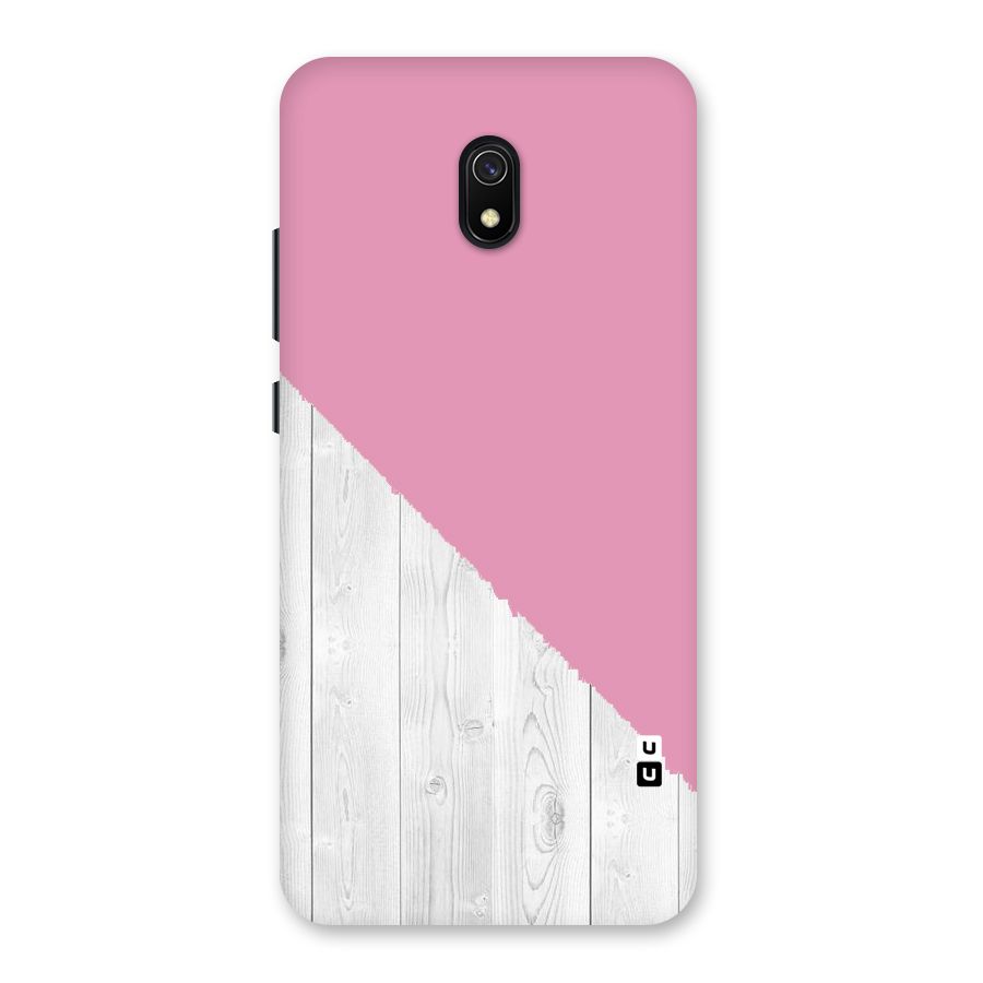 Grey Pink Wooden Design Back Case for Redmi 8A