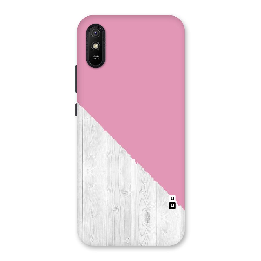Grey Pink Wooden Design Back Case for Redmi 9A