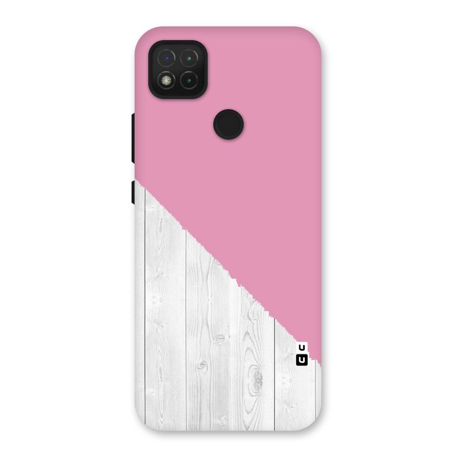 Grey Pink Wooden Design Back Case for Redmi 9C