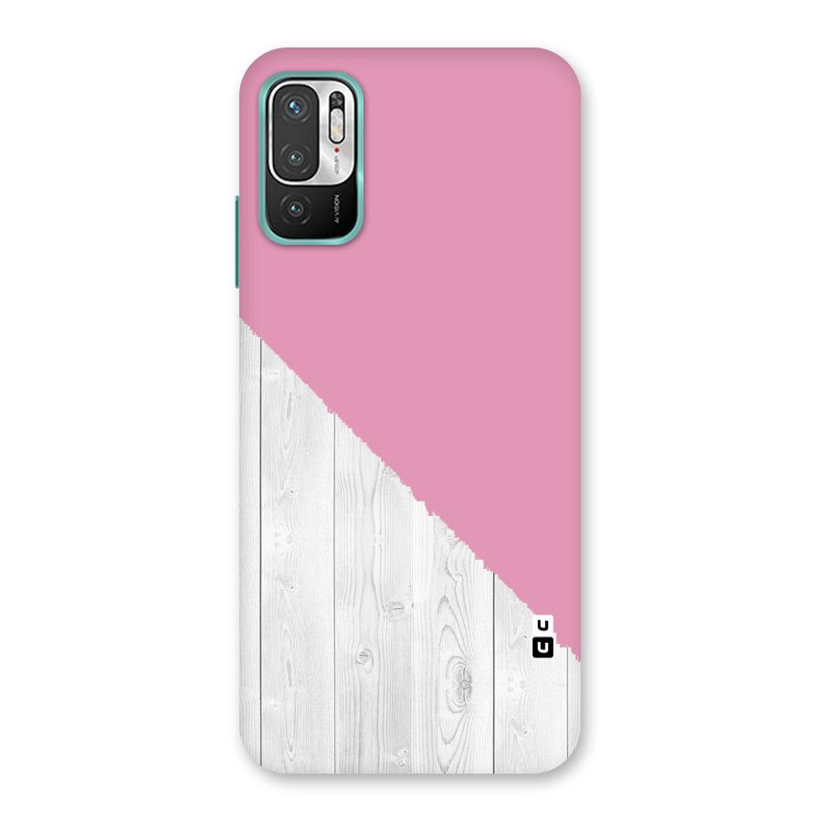 Grey Pink Wooden Design Back Case for Redmi Note 10T 5G