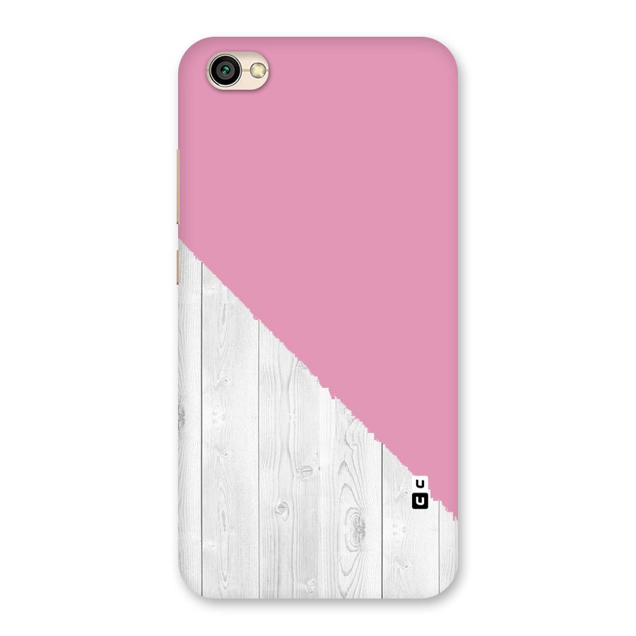 Grey Pink Wooden Design Back Case for Redmi Y1 Lite