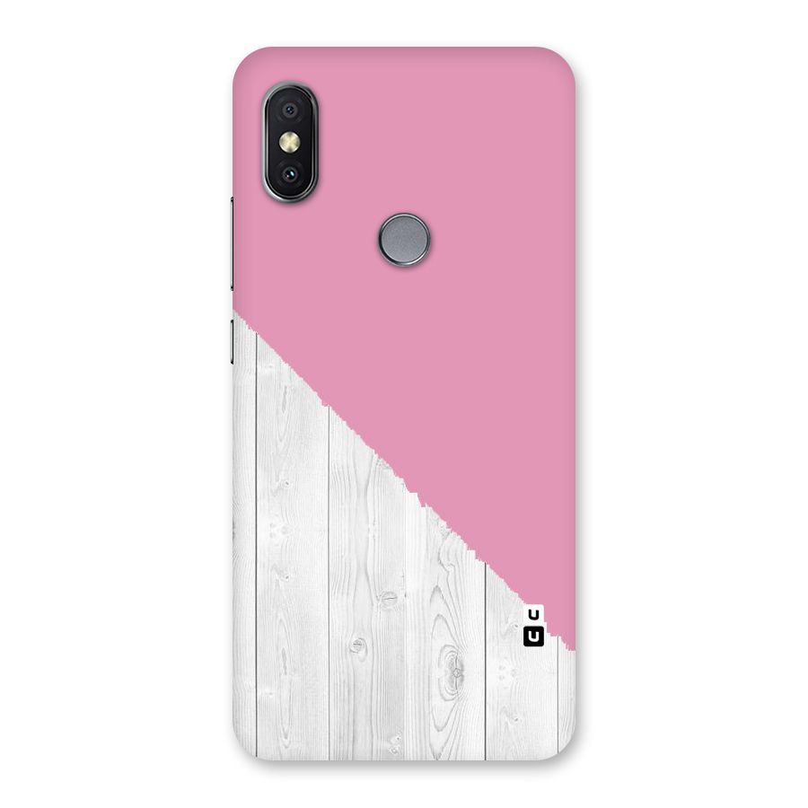 Grey Pink Wooden Design Back Case for Redmi Y2
