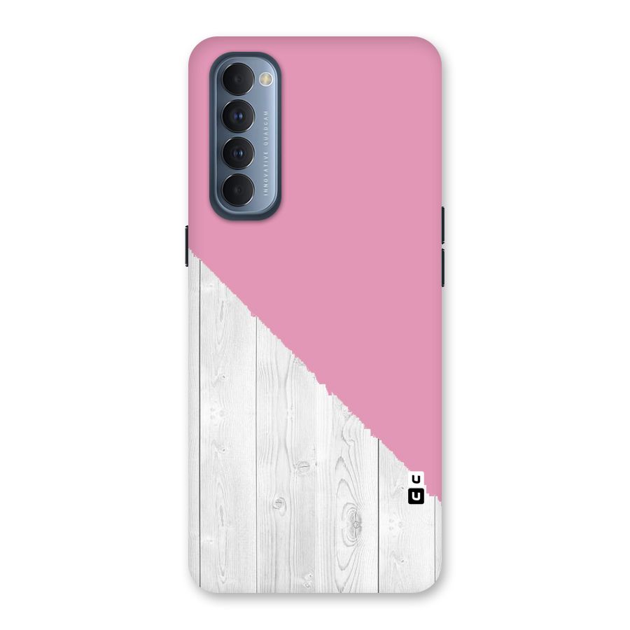Grey Pink Wooden Design Back Case for Reno4 Pro