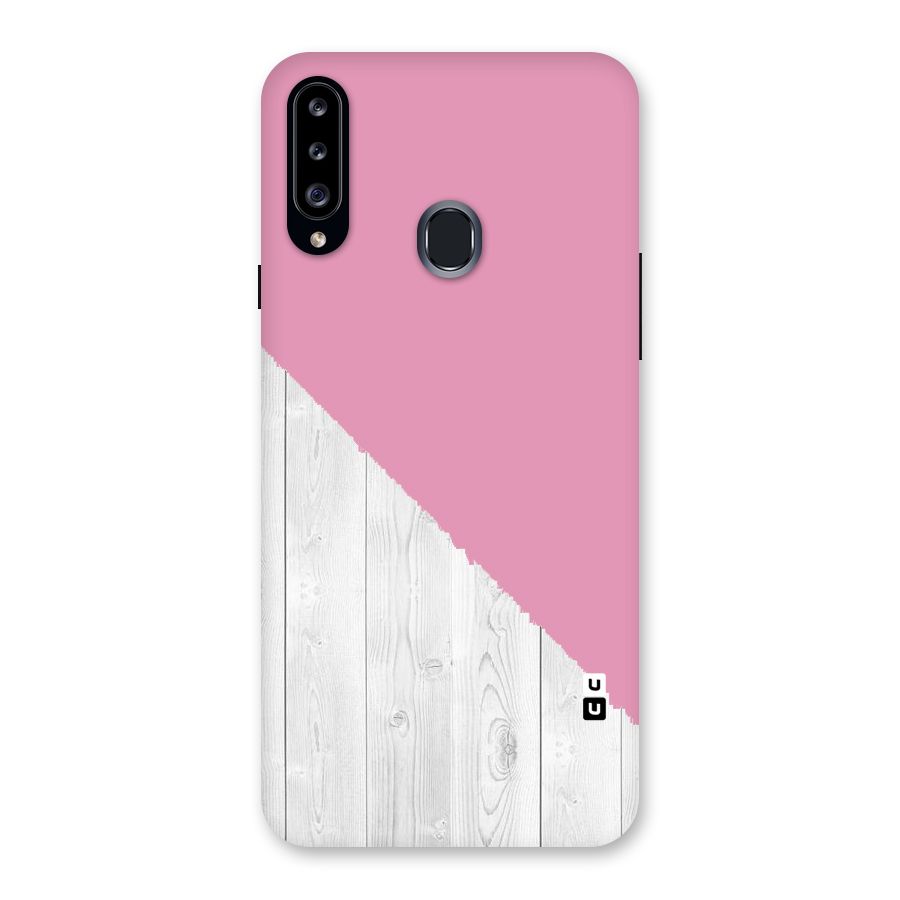 Grey Pink Wooden Design Back Case for Samsung Galaxy A20s