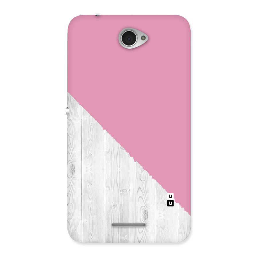 Grey Pink Wooden Design Back Case for Sony Xperia E4