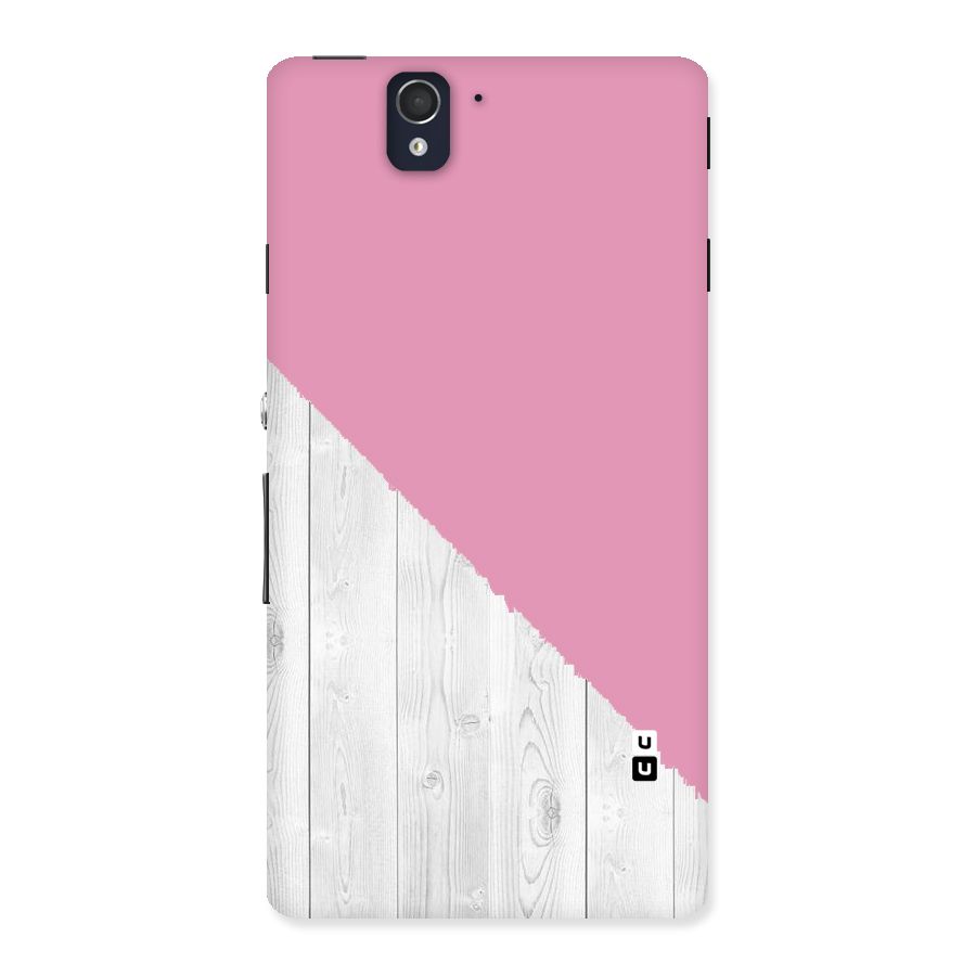 Grey Pink Wooden Design Back Case for Sony Xperia Z