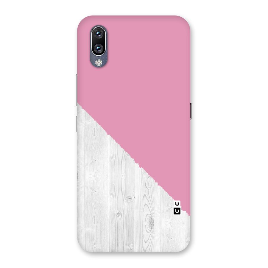Grey Pink Wooden Design Back Case for Vivo NEX