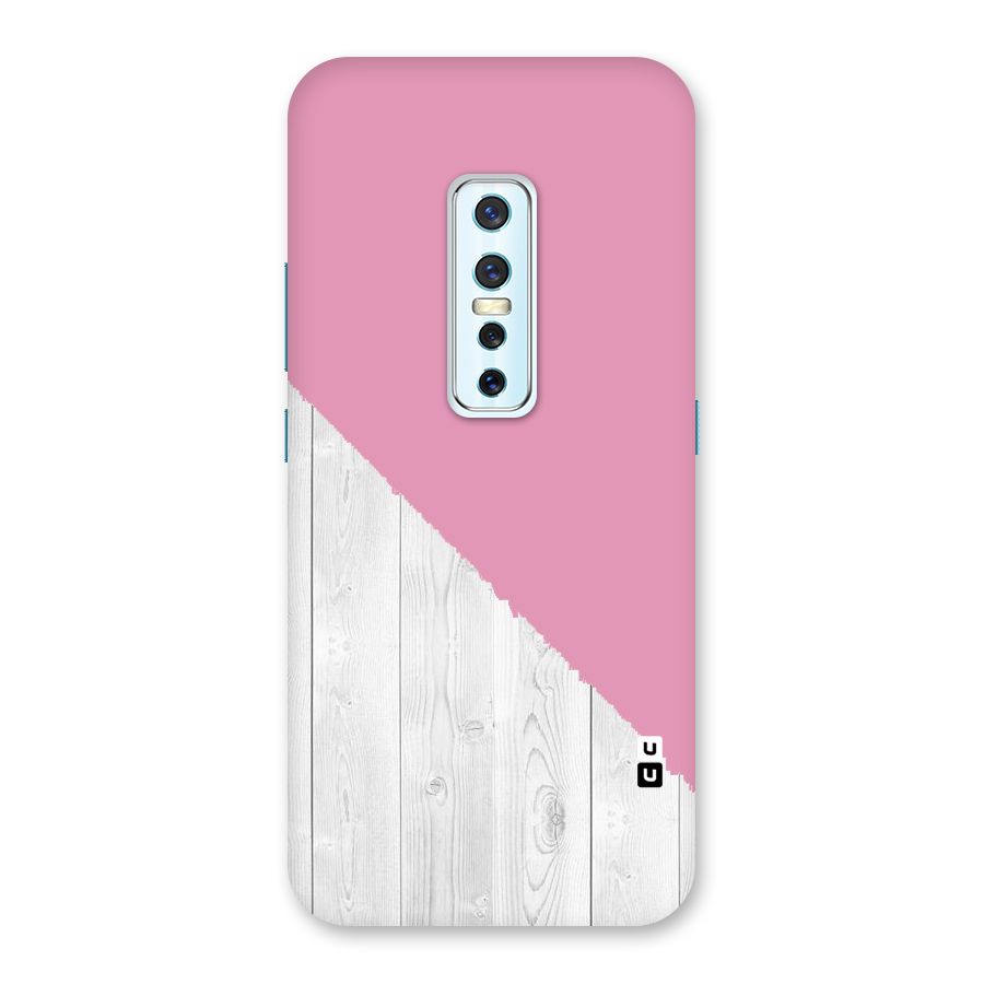 Grey Pink Wooden Design Back Case for Vivo V17 Pro