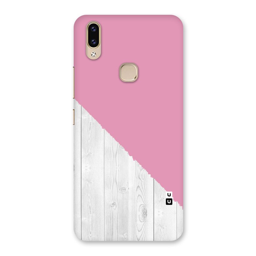 Grey Pink Wooden Design Back Case for Vivo V9 Youth