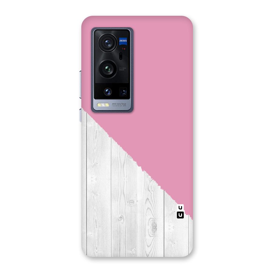 Grey Pink Wooden Design Back Case for Vivo X60 Pro Plus