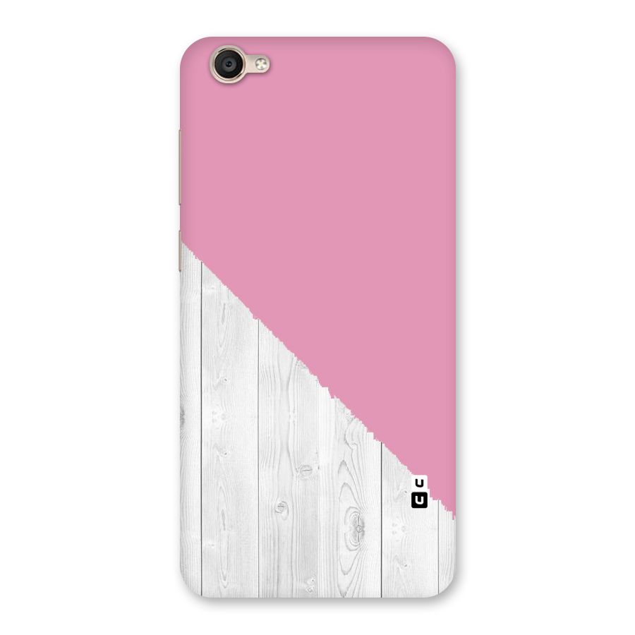 Grey Pink Wooden Design Back Case for Vivo Y55s