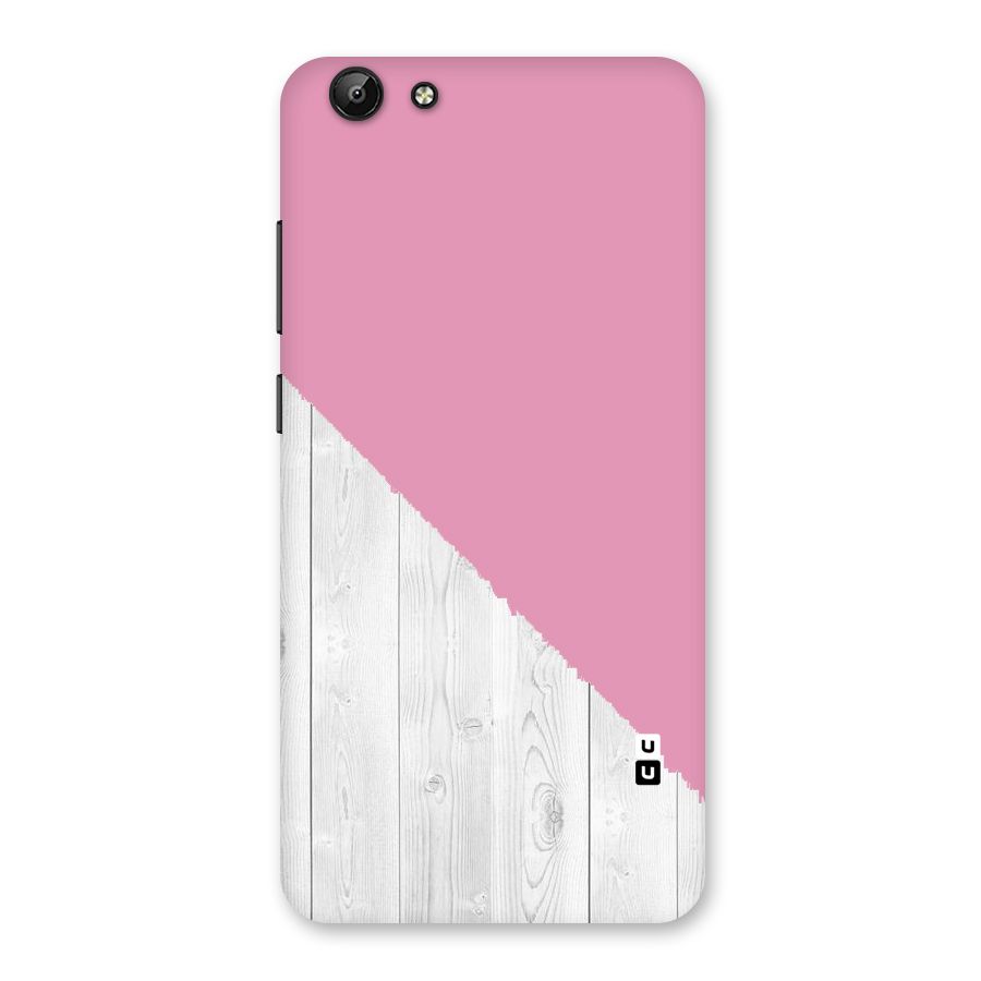 Grey Pink Wooden Design Back Case for Vivo Y69