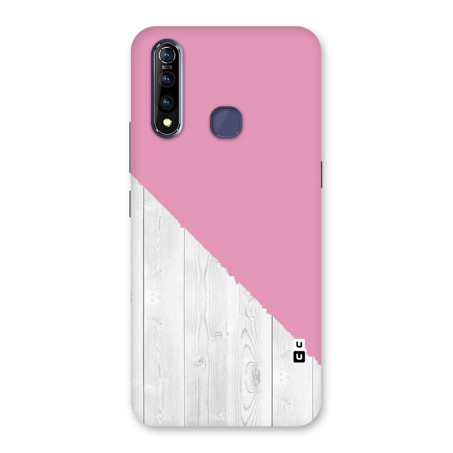 Grey Pink Wooden Design Back Case for Vivo Z1 Pro