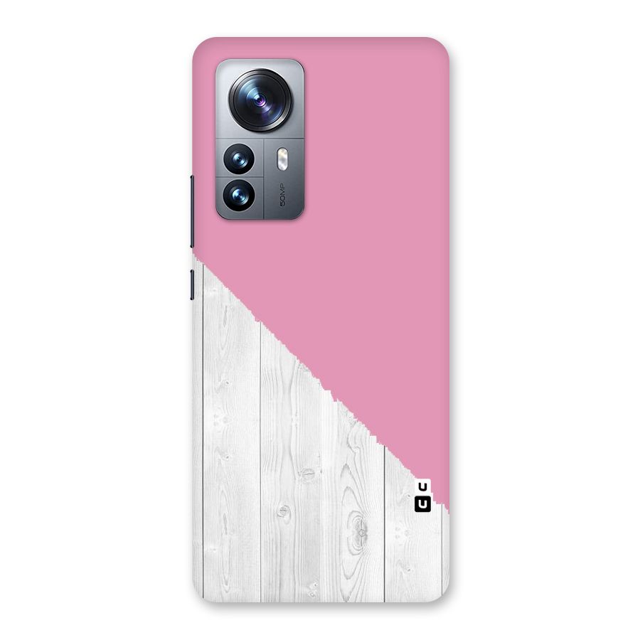 Grey Pink Wooden Design Back Case for Xiaomi 12 Pro
