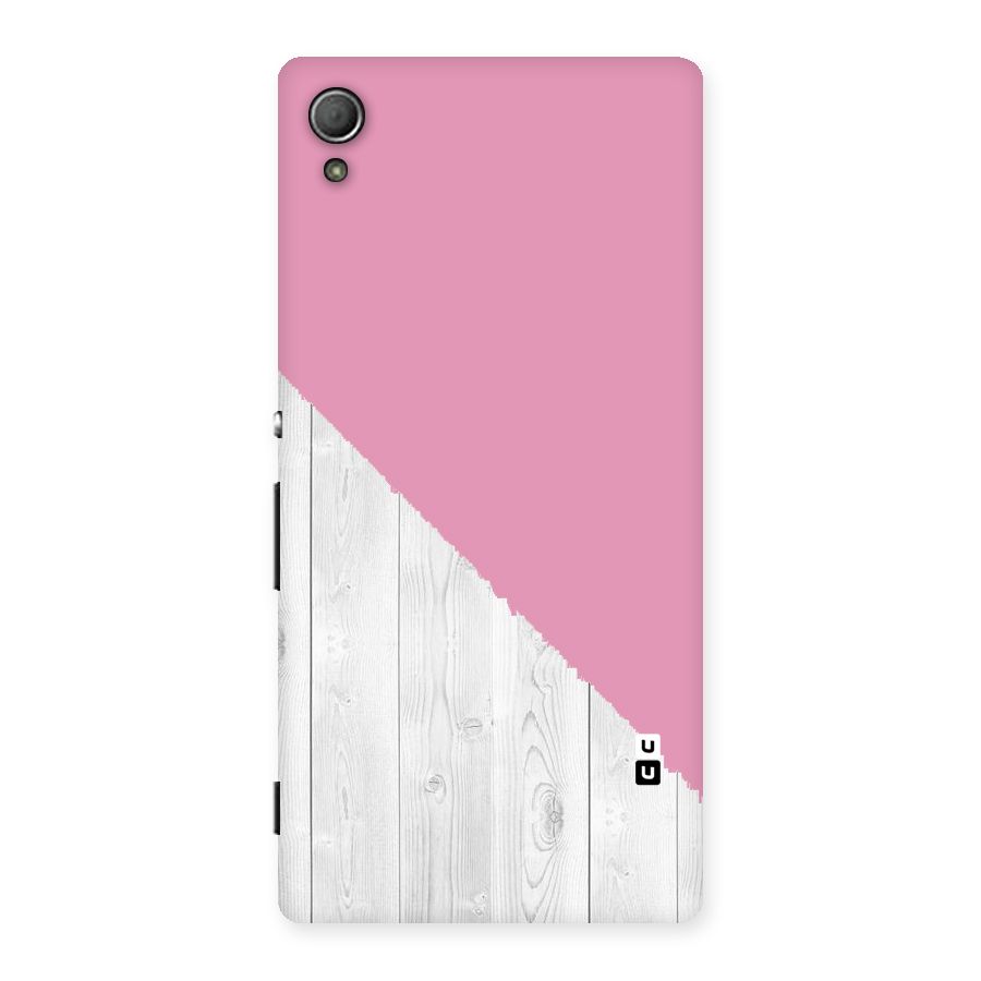 Grey Pink Wooden Design Back Case for Xperia Z4