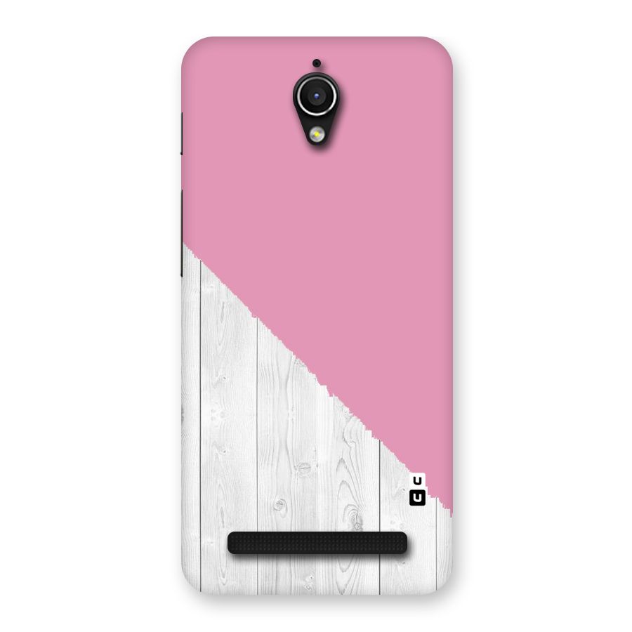 Grey Pink Wooden Design Back Case for Zenfone Go