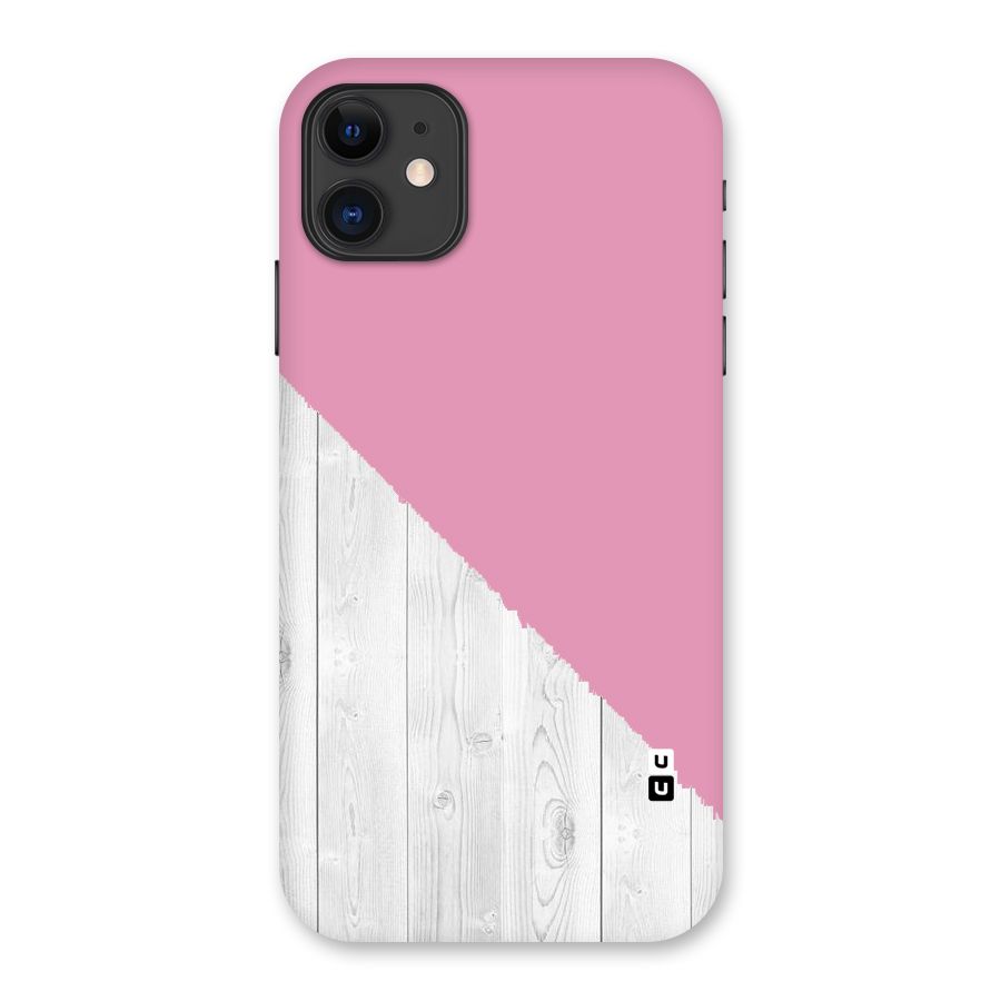 Grey Pink Wooden Design Back Case for iPhone 11