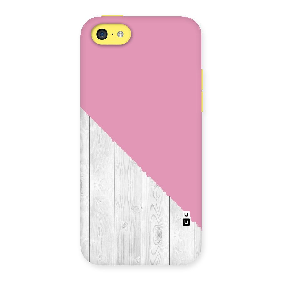 Grey Pink Wooden Design Back Case for iPhone 5C