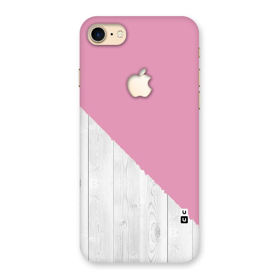 Grey Pink Wooden Design Back Case for iPhone 7 Apple Cut