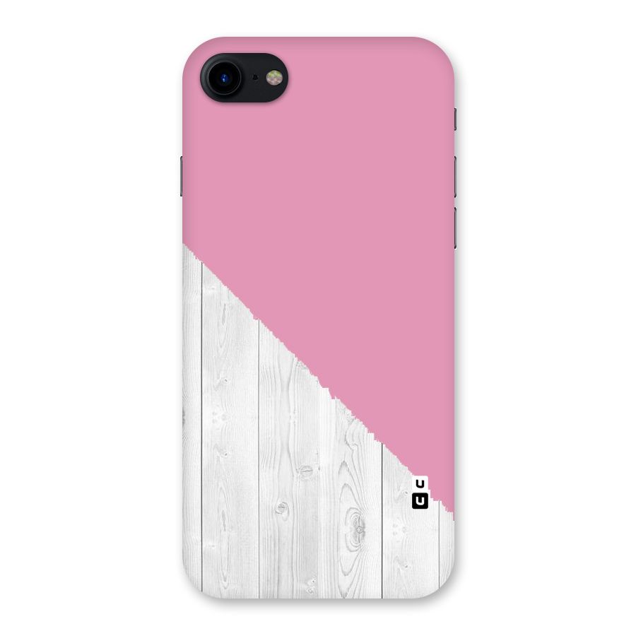Grey Pink Wooden Design Back Case for iPhone SE 2020