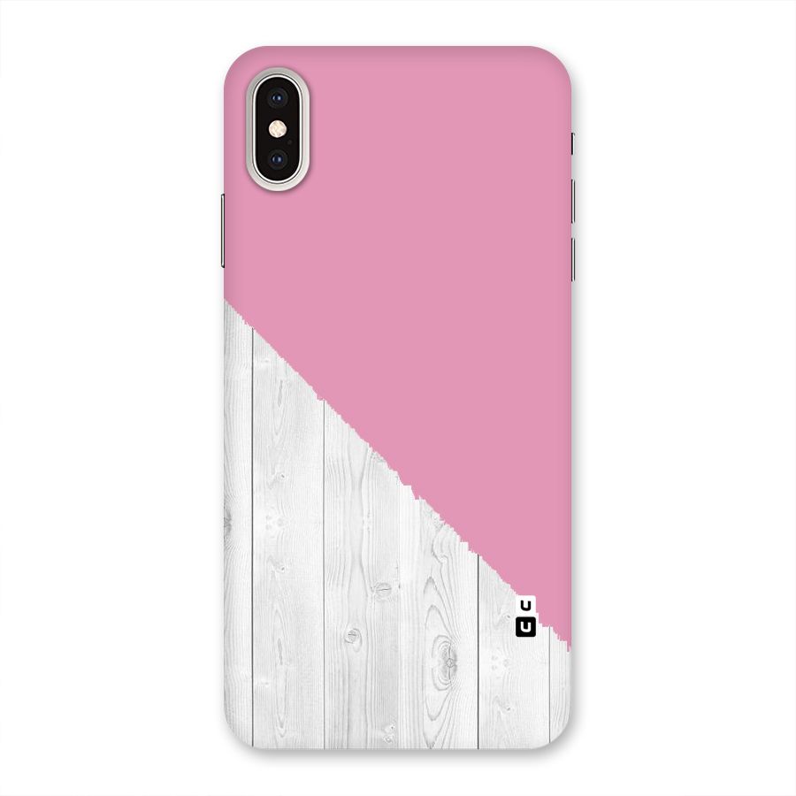 Grey Pink Wooden Design Back Case for iPhone XS Max