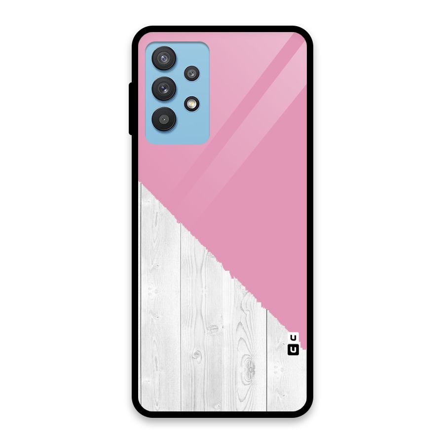 Grey Pink Wooden Design Glass Back Case for Galaxy M32 5G