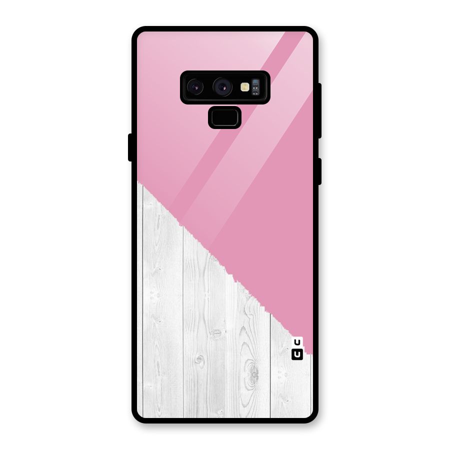 Grey Pink Wooden Design Glass Back Case for Galaxy Note 9