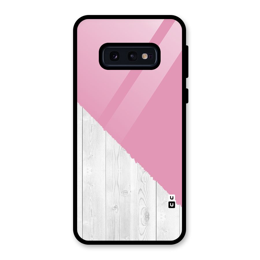 Grey Pink Wooden Design Glass Back Case for Galaxy S10e