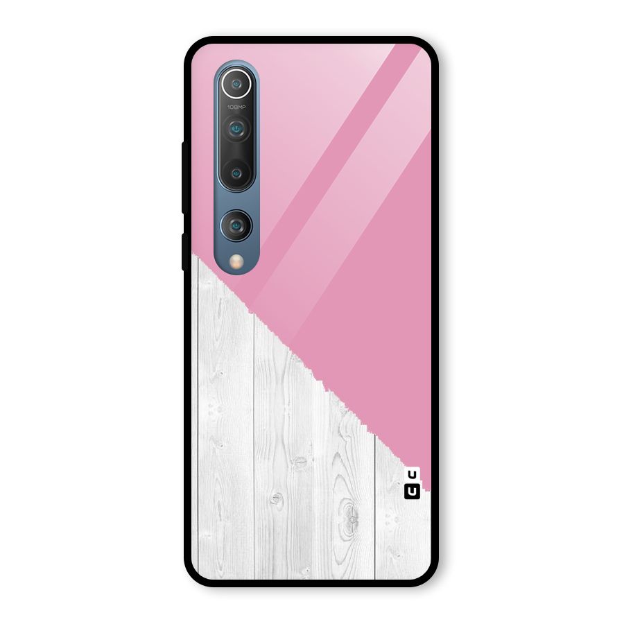 Grey Pink Wooden Design Glass Back Case for Mi 10