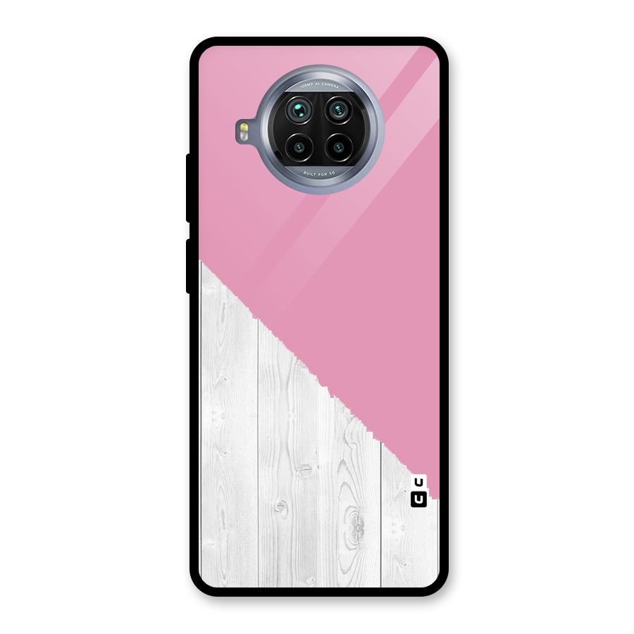 Grey Pink Wooden Design Glass Back Case for Mi 10i