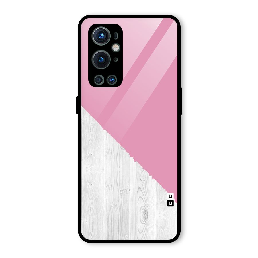 Grey Pink Wooden Design Glass Back Case for OnePlus 9 Pro