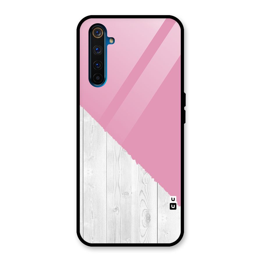 Grey Pink Wooden Design Glass Back Case for Realme 6 Pro