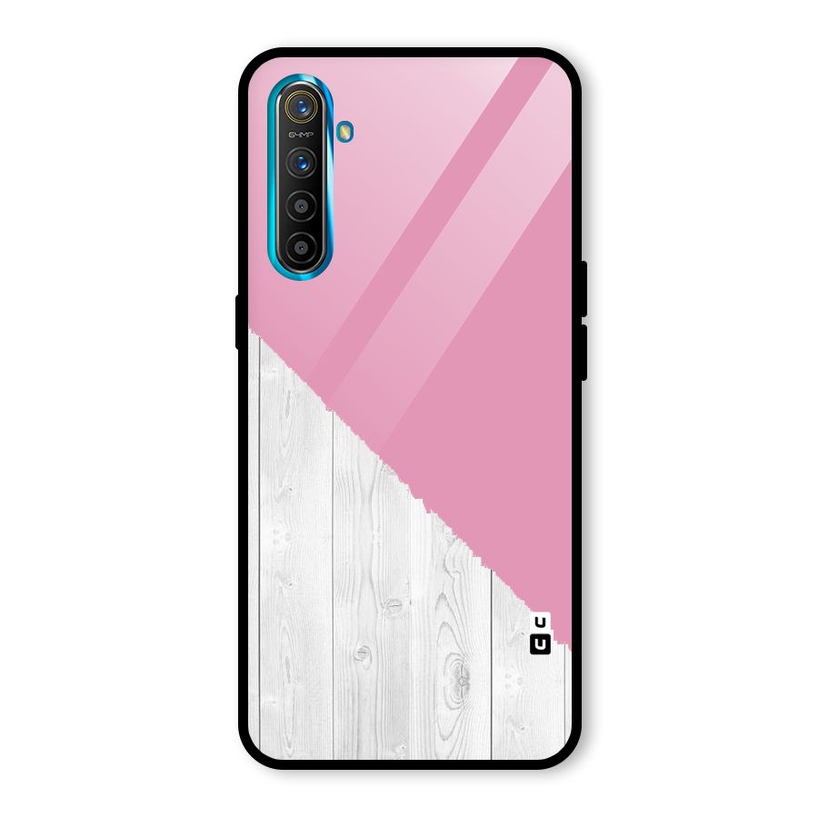 Grey Pink Wooden Design Glass Back Case for Realme XT