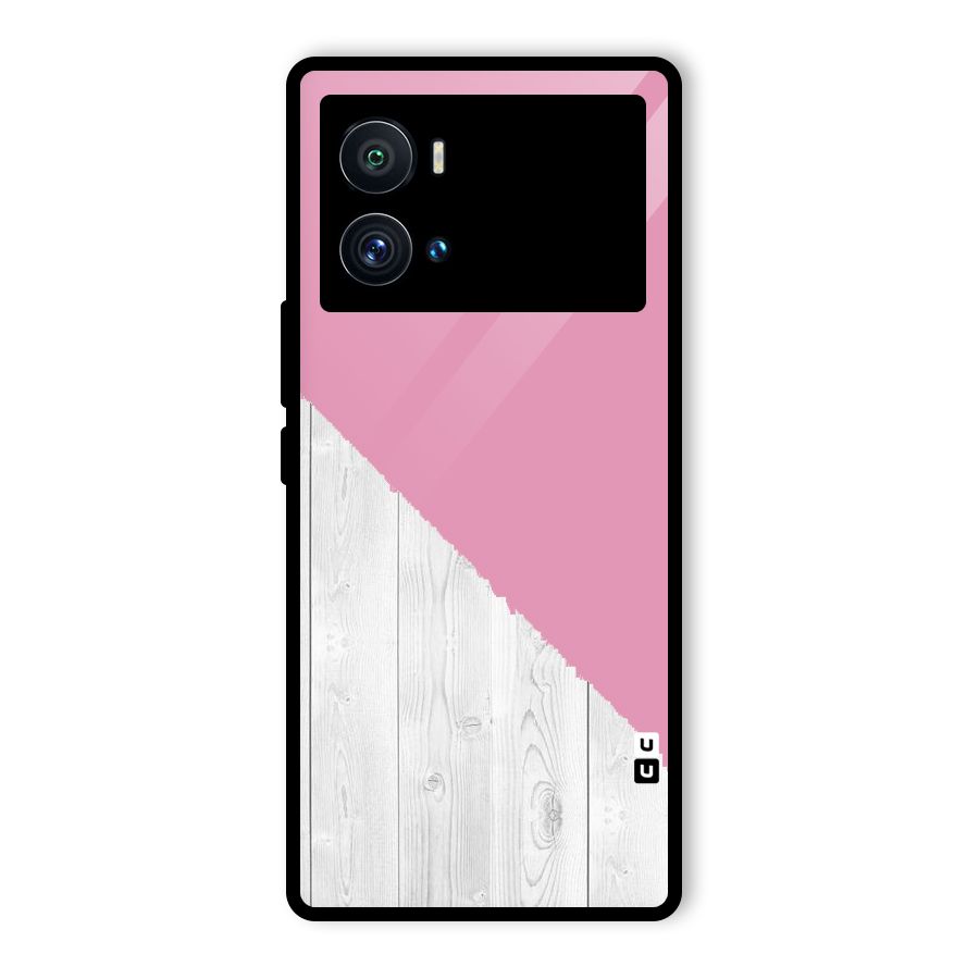 Grey Pink Wooden Design Glass Back Case for Vivo iQOO 9 Pro