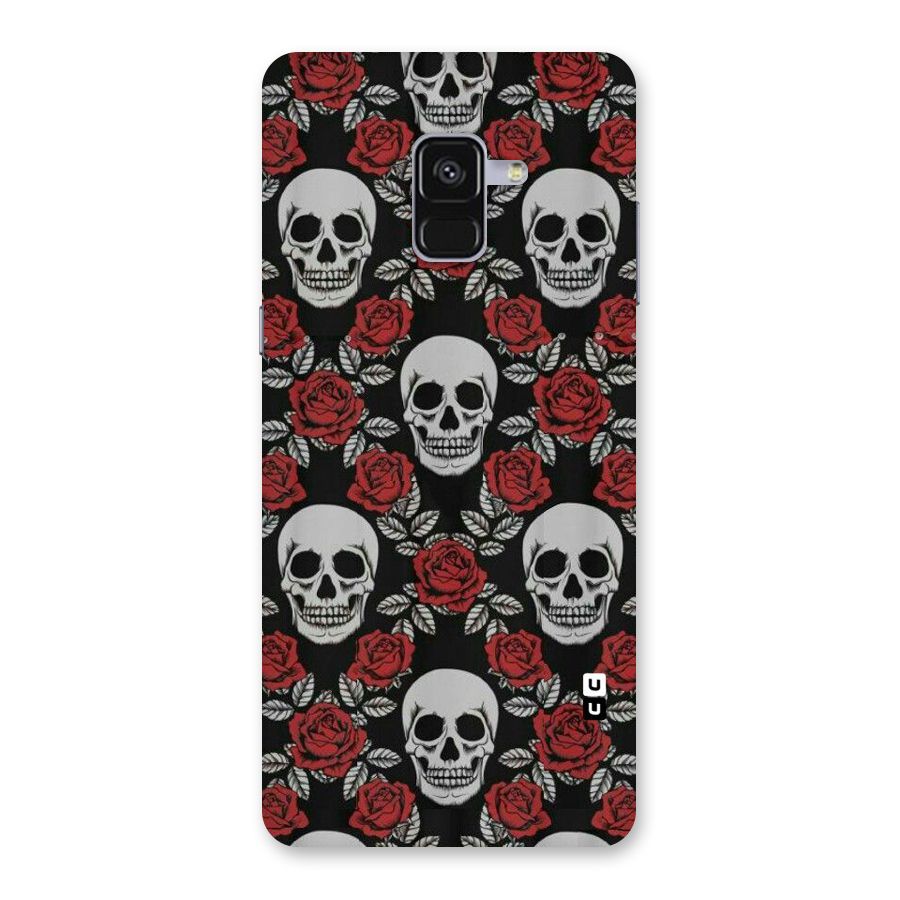 Grey Skulls Back Case for Galaxy A8 Plus