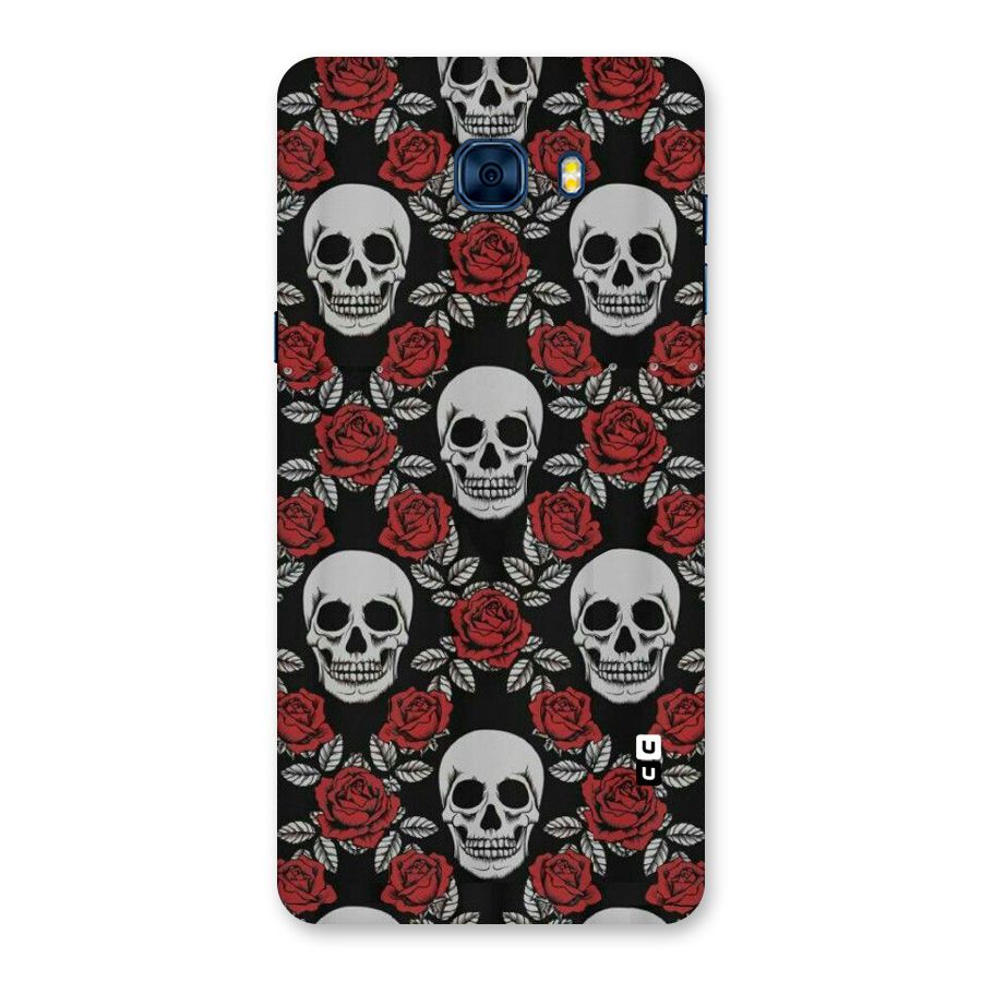 Grey Skulls Back Case for Galaxy C7 Pro