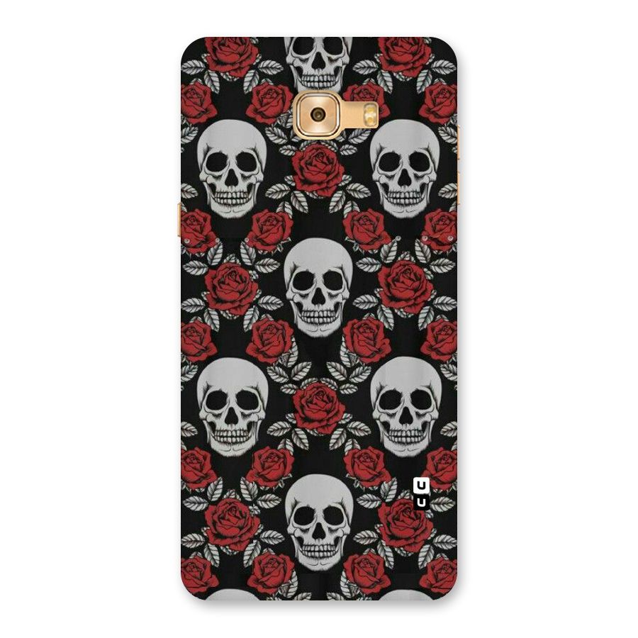 Grey Skulls Back Case for Galaxy C9 Pro